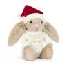Bashful Christmas Bunny with Personalised Cream Jumper