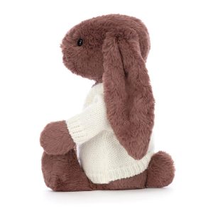 Bashful Fudge Bunny with Personalised Cream Jumper