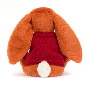 Bashful Tangerine Bunny with Personalised Red Jumper