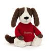 Bashful Fudge Puppy with Personalised Red Jumper
