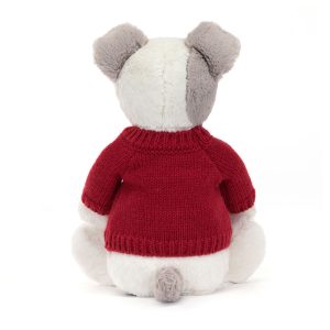 Bashful Terrier with Personalised Red Jumper